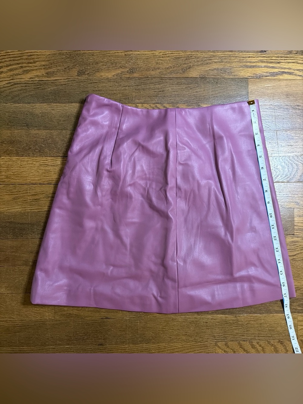 Anthropologie Mauve Faux Leather A-Line Mini Skirt